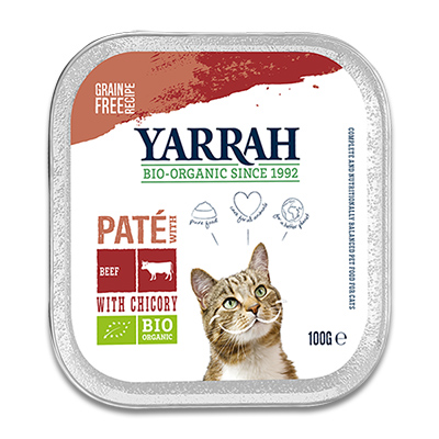 Yarrah Organic Pate Beef, Chicken And Chicory (Cat) | Petcure.nl
