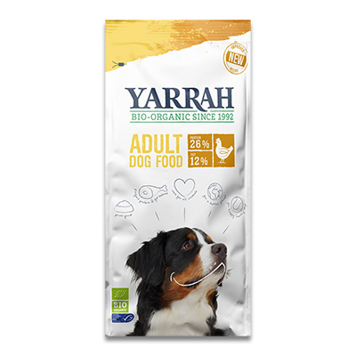 Yarrah Trockenfutter für erwachsene Hunde mit Huhn (Bio)