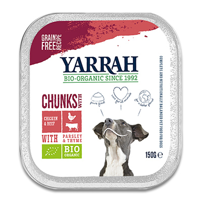 Yarrah Bio Chunks In Soße Hund Hühn, Rind mit Petersilie & Thymian