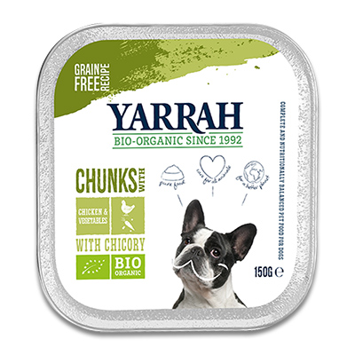 Yarrah Bio Chunks in Saus met Chicken, Vegetables en Chicory (Hond) | Petcure.nl