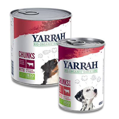 Yarrah Chunks In Soße Hund Hühn, Rind mit Brennnessel & Tomate (Hund)