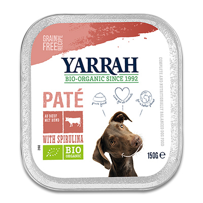 Yarrah Organic Pate With Beef, Chicken And Spirulina (Dog)