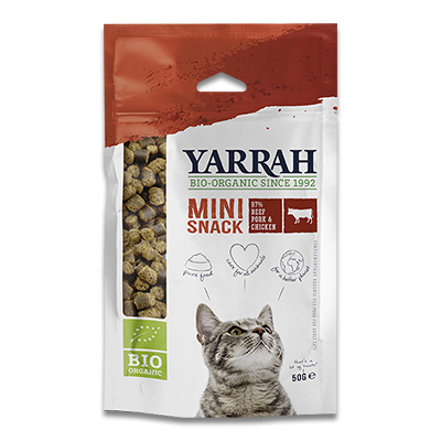 Yarrah Biologische Mini Snack met Vlees voor Katten