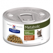 Hill's Prescription Diet Feline Metabolic Stoofpotje - 24 x 82 g (kip/groente) | Petcure.nl