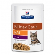 Hill's Feline k/d Kidney Care (Rind) - 12 x 85 g Pouch