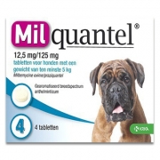 Milquantel Hond - > 5 Kg (12,5 Mg/125 Mg) - 4 Tabletten