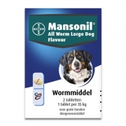 Mansonil All Worm Dog Groot Flavour - 2 Tabletten