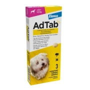 AdTab Dog Chewable Tablets - 2,5 - 5,5 Kg - 3 Tablets | Petcure.eu