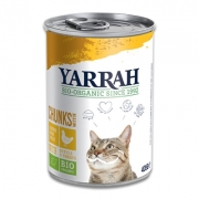 Yarrah Bio Chunks in Saus Kat - 12 X 405 g (Kip/Brandnetel) | Petcure.nl