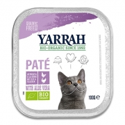 Yarrah Bio-Katzenfutter Pastete Trüthahn, Huhn mit Aloe Vera - 16 X 100 g